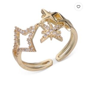 NWT INTERNATIONAL CONCEPTS GOLD TONE PAVE STAR RING 6, 7 or 8